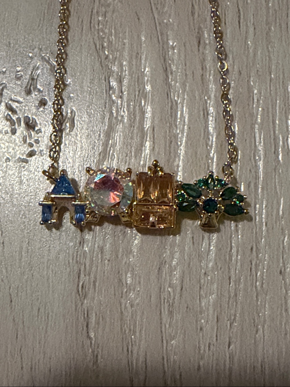 Disney World icons inspired necklace- gold